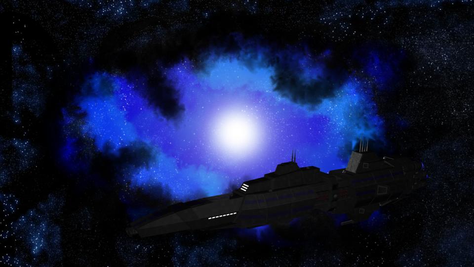 I later used the Narcissus as CED carrier in Dark Swarm. The Nebula in the background was done in Photoshop.