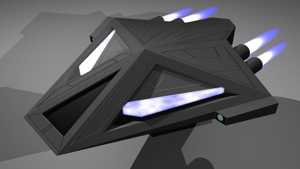 The Seraphim was created by the Techno Mages to battle the cybernetic ships of the Sanguir. They are fast, maneuverable and sport two powerful ion cannons, capable of disabling the electronics of a Sanguir ship, effectively disabling them. Created January 2011, although the original model is older.